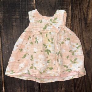 Angel Dear Peach and White Baby Dress